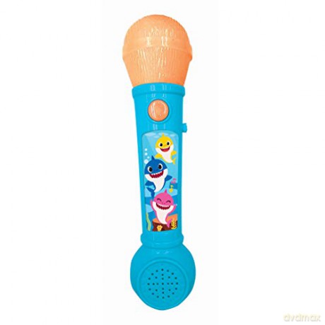LEXIBOOK MIC80BS Pinkfong Baby Shark Microphone for Children, Musical Toy Game, Built-in Speaker, Light Effects, Demo melodies Included, Blue/Orange
