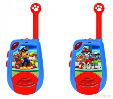LEXIBOOK Paw Patrol Chase 3D Walkie Talkies, 2km, Light Morse function, Volume control, Belt clip, Blue/Red, TW25PA