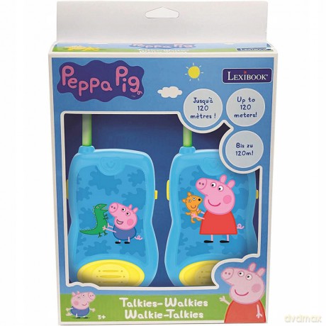 LEXIBOOK Peppa Pig Walkie-talkie, Clip da cintura, 2 canali, Batteria, Blu, TW12PP