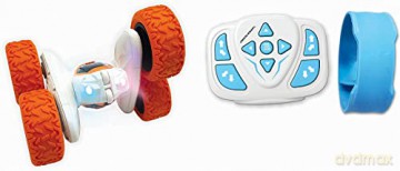 LEXIBOOK RC20 Crosslander 360 Luminous All-Terrain Radio, Bracelet, Remote Controlled car, Rechargeable, Electronic Action Game, White/Orange
