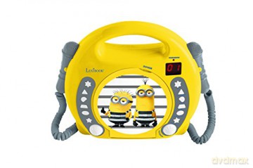 LEXIBOOK RCDK100DES Universal Despicable Me Minions CD Player with 2 Microphones, Headphones Jack, Battery-Operated