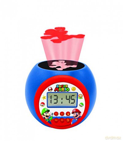 LEXIBOOK Nintendo Mario Bross Luigi budzik z projketorem