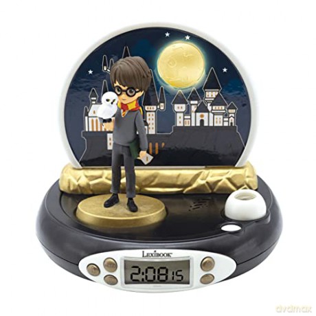 LEXIBOOK RP500HP Warner, Harry Potter Projector Alarm Clock, Built-in Night Light, time Projection onto The Ceiling, Sound Effects, Battery-Powered, Children, boy, Black