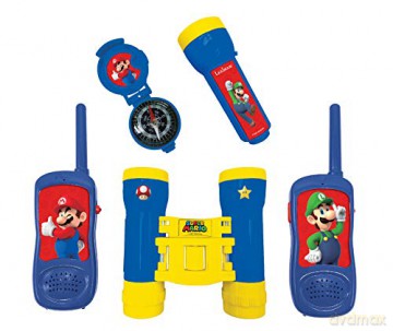 LEXIBOOK RPTW12NI Brothers Nintendo Super Mario-Adventurer Set for Children, Walkie-Talkies, Binoculars, Compass, Torchlight, Blue/Yellow