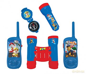 LEXIBOOK RPTW12PA Paw Patrol Chase-Adventurer Set for Children, Walkie-Talkies 120m, Binoculars, Compass, Torchlight, Blue/Red