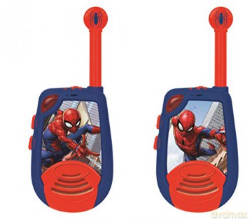 LEXIBOOK Spider-Man - Digital Walkie-Talkies for children/boys - 2 km transmission range, Morse Light function, Belt clip for transport, Battery, Blue/Red, TW25SP
