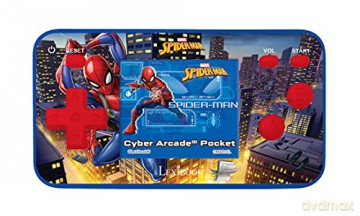 LEXIBOOK Spider-Man Arcade Pocket Portable Console, 150 Games, LCD, Battery Operated, Red/Blue, JL1895SP