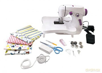 LEXIBOOK SW200 Workshop, Sewing Machine, 5 Fabric Coupons & Accessories Included, White/Purple, Black