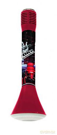 LEXIBOOK The Voice Karaoké Micro Star Bluetooth with Voice changer function, Microphone for singing, Built-in light speaker 3W, micro SD slot, Red/Black, MIC210TV