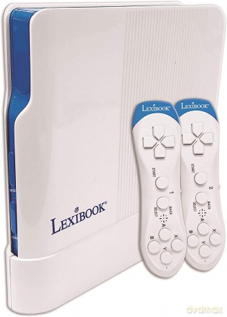 LEXIBOOK TV Console, 200 Games, 32-bit, USB-C Adapter, White/Blue, JG7430
