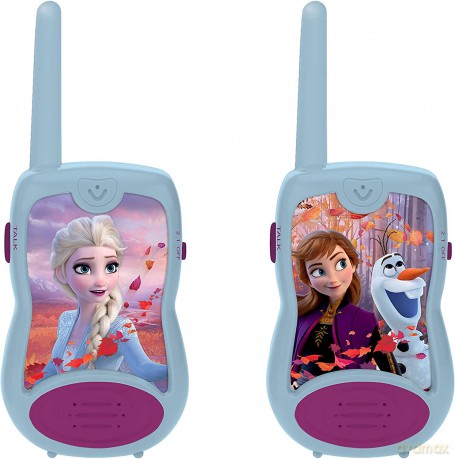 LEXIBOOK TW12FZ Disney Frozen 2 Elsa Anna Walkie-talkies, Communication Game for Children, Belt Clip for Transport, Battery, Blue