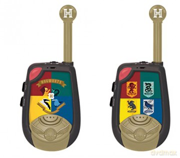 LEXIBOOK TW25HP Warner Harry Potter-Digital Walkie-Talkies, 2 km Transmission Range, Morse Light Function, Belt Clip for Transport, 2 Channels, Battery, Black/Gold