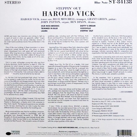 Harold Vick: Steppin Out (Tone Poet) [Winyl]
