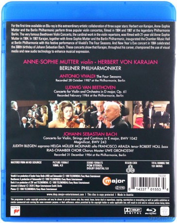 Anne-Sophie Mutter, Berliner Philharmoniker, Herbert von Karajan [Blu-Ray]