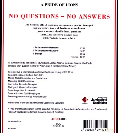 A Pride of Lions: No Questions - No Answers [CD]