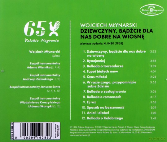 Wojciech Młynarski: Dziewczyny Bądźcie Dla Nas Dobre Na Wiosnę (Black) [CD]