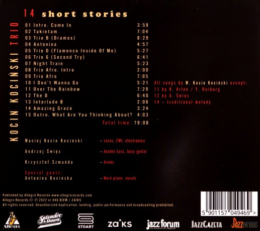 Maciej "Kocin" Kociński Trio: 14 Short Stories [CD]