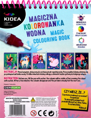 Magiczna wielorazowa kolorowanka wodna Kidea Magia
