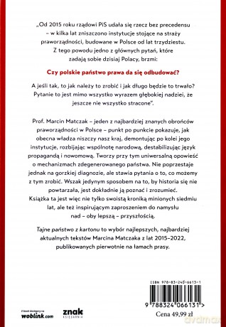Tajne państwo z kartonu. Rozważania o Polsce, bezprawiu i niesprawiedliwości - Marcin Matczak [KSIĄŻKA]