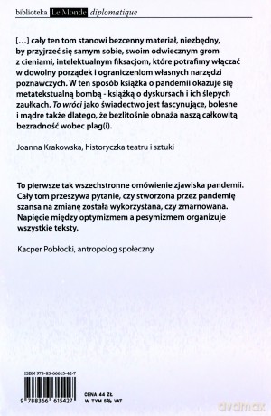 To wróci. Przeszłość i przyszłość pandemii - Przemysław Czapliński, Joanna B. Bednarek [KSIĄŻKA]