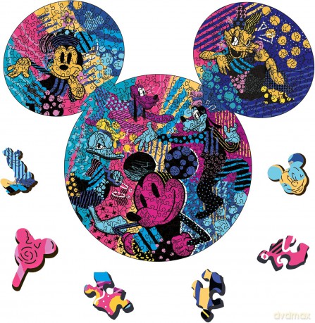 TREFL 500+5 el. drewniane konturowe Kolorowa Myszka Mickey 20168 [PUZZLE]