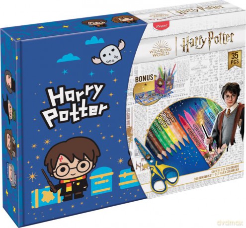 Zestaw do kolorowania 35 elementów Harry Potter w pudełku