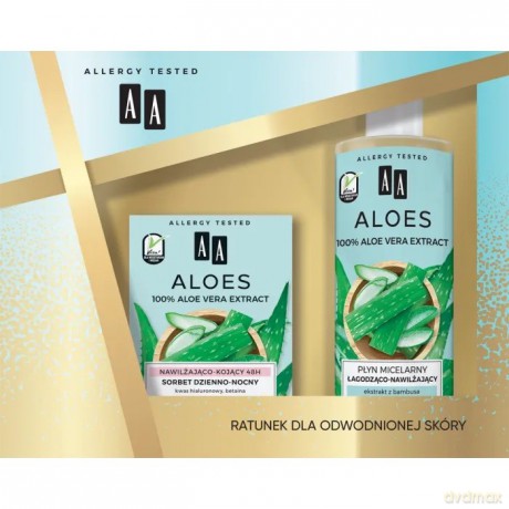AA Zestaw prezentowy Aloes (Sorbet dzienno-nocny 50 ml+Płyn micelarny 400 ml)