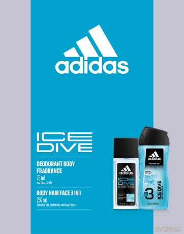 Adidas Zestaw prezentowy Ice Dive (dezodorant atomizer 75 ml+żel pod prysznic 250 ml)