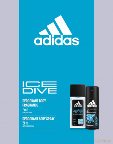 Adidas Zestaw prezentowy Ice Dive (dezodorant spray 150 ml+dezodorant atomizer 75 ml)