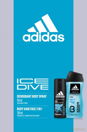 Adidas Zestaw prezentowy Ice Dive (dezodorant spray 150 ml+żel pod prysznic 250 ml)