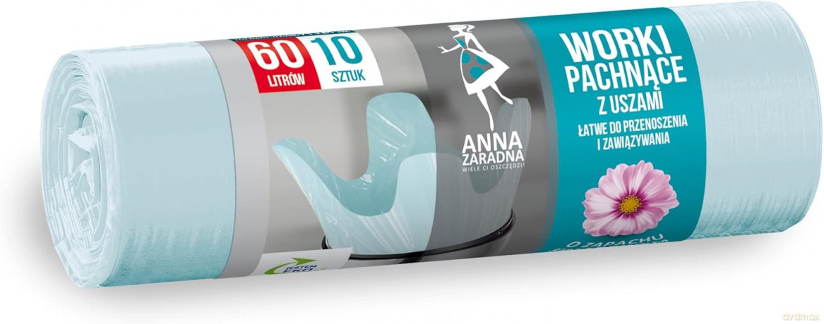 ANNA ZARADNA Worki na śmieci z uszami - zapach KWIATOWY 60L-10 szt