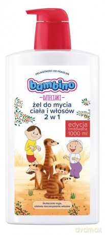 Bambino Dzieciaki Żel do mycia ciała i włosów 2w1 "Bolek i Lolek - Surykatki" 1000 ml edycja limitowana