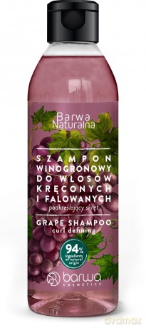 BARWA Naturalna Winogrono Szampon podkreślający skręt do włosów kręconych i falowanych 300 ml