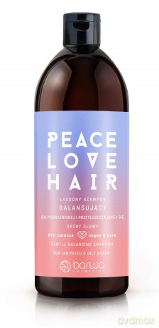 BARWA Peace Love Hair Łagodny Szampon balansujący do podrażnionej i przetłuszczającej się skóry głowy 480 ml