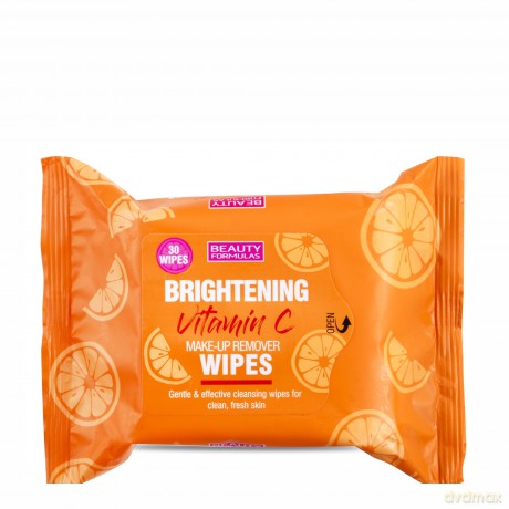 Beauty Formulas Brightening Vitamin C Chusteczki oczyszczające do twarzy z Witaminą C-30 szt