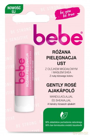 BEBE Pomadka ochronna "Różana Pielęgnacja Ust" z Olejkiem Migdałowym i Masłem Shea 4.9g