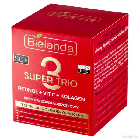 Bielenda Super Trio 50+ Silnie Ujędrniający Krem przeciwzmarszczkowy na dzień i noc 50 ml