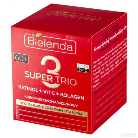 Bielenda Super Trio 60+ Ultra Naprawczy Krem przeciwzmarszczkowy na dzień i noc 50 ml