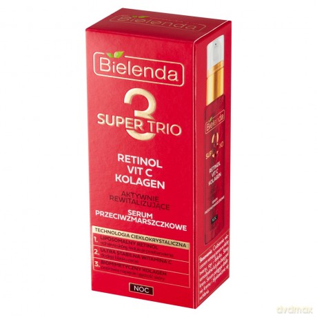 Bielenda Super Trio Aktywnie Rewitalizujące Serum przeciwzmarszczkowe na noc 30 ml