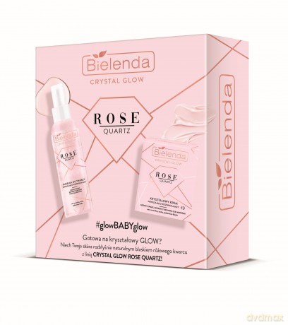 Bielenda Zestaw prezentowy Crystal Glow Rose Quartz (Krem na dzień i noc 50 ml+Mgiełka do twarzy 200 ml)