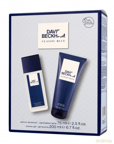 David Beckham Zestaw prezentowy Classic Blue (Dezodorant w szkle 75 ml+żel pod prysznic 200 ml)