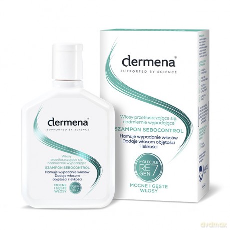 Dermena Supported By Science Szampon Sebocontrol do włosów przetłuszczających się i nadmiernie wypadających 200 ml