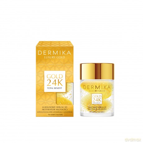 Dermika Luxury Gold 24K Total Benefit Luksusowe Serum 3D - Aktywator Młodości na dzień i noc 60g