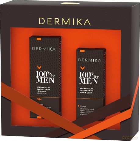 Dermika Zestaw prezentowy 100% for Men 50+ (Krem na dzień i noc 50 ml+Krem pod oczy 15 ml)