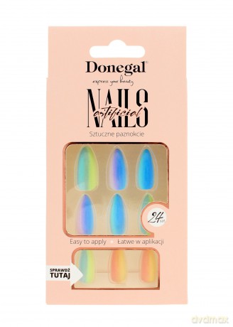 DONEGAL Sztuczne paznokcie Ombre 24 sztuki