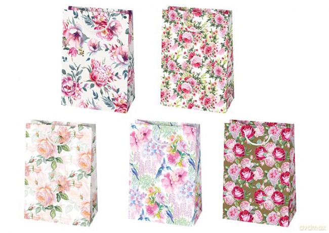 DONEGAL Torebki prezentowe KWIATY-10 szt (290x400x120mm)