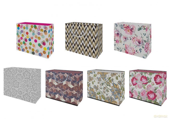 DONEGAL Torebki prezentowe MIX-10 szt (200x160x90mm)