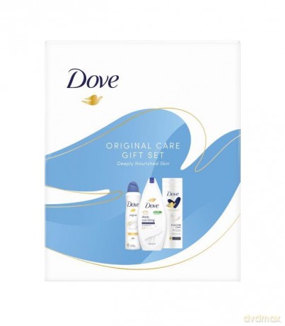 Dove Zestaw prezentowy Original Care (deo spray 150 ml+żel pod prysznic 250 ml+balsam do ciała 250 ml)