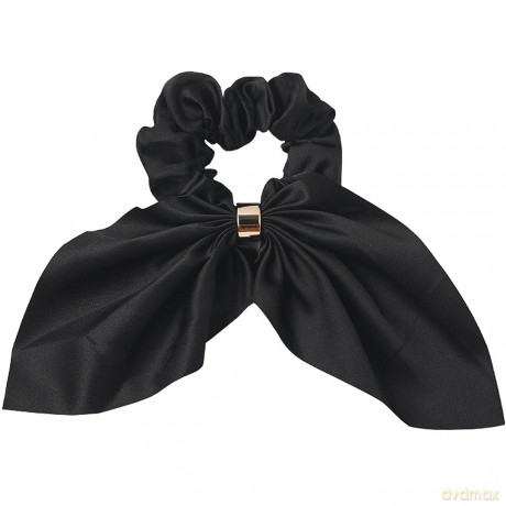 ECarla Gumka do włosów typu "scrunchie" - czarna z obręczą