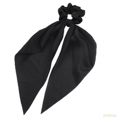 ECarla Gumka-apaszka do włosów scrunchie - długa czarna
